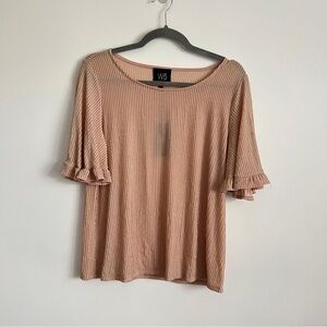 W5 for Anthropologie Metallic Shimmer Stripe Top Pink & Gold Women’s Size M NWT